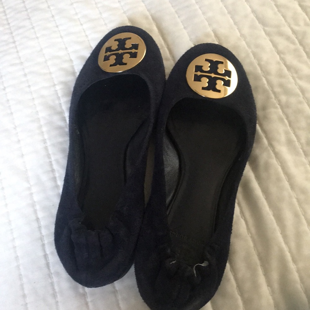 Tory Burch navy suede flats